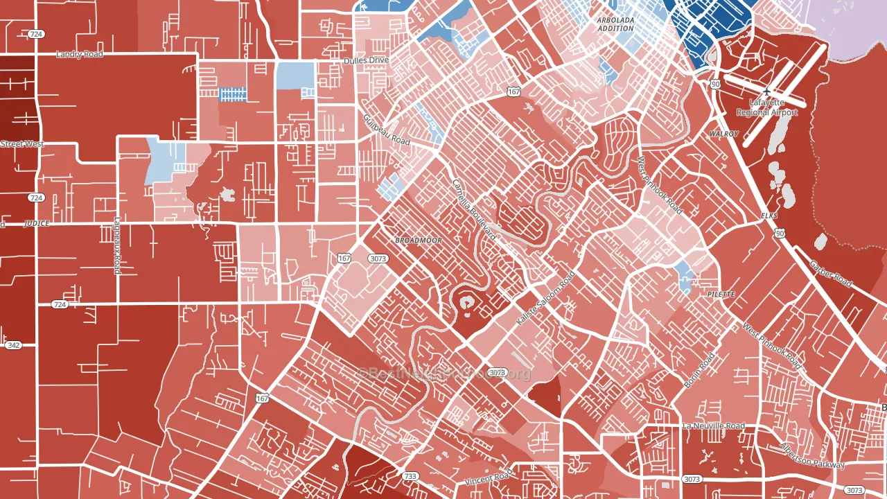 70503, LA block-group political-lean map
