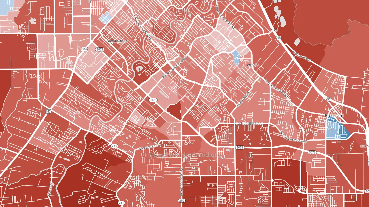 70508, LA block-group political-lean map
