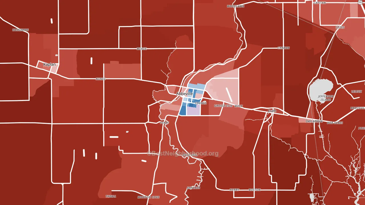 70510, LA block-group political-lean map