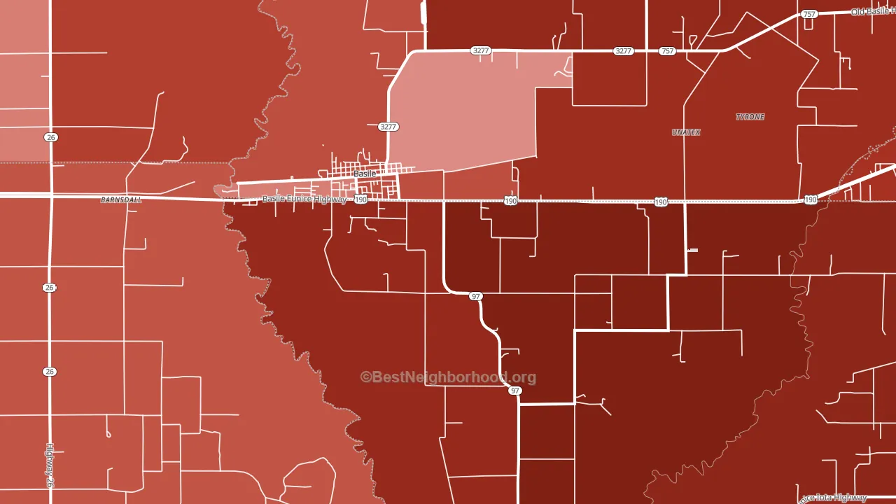 70515, LA block-group political-lean map