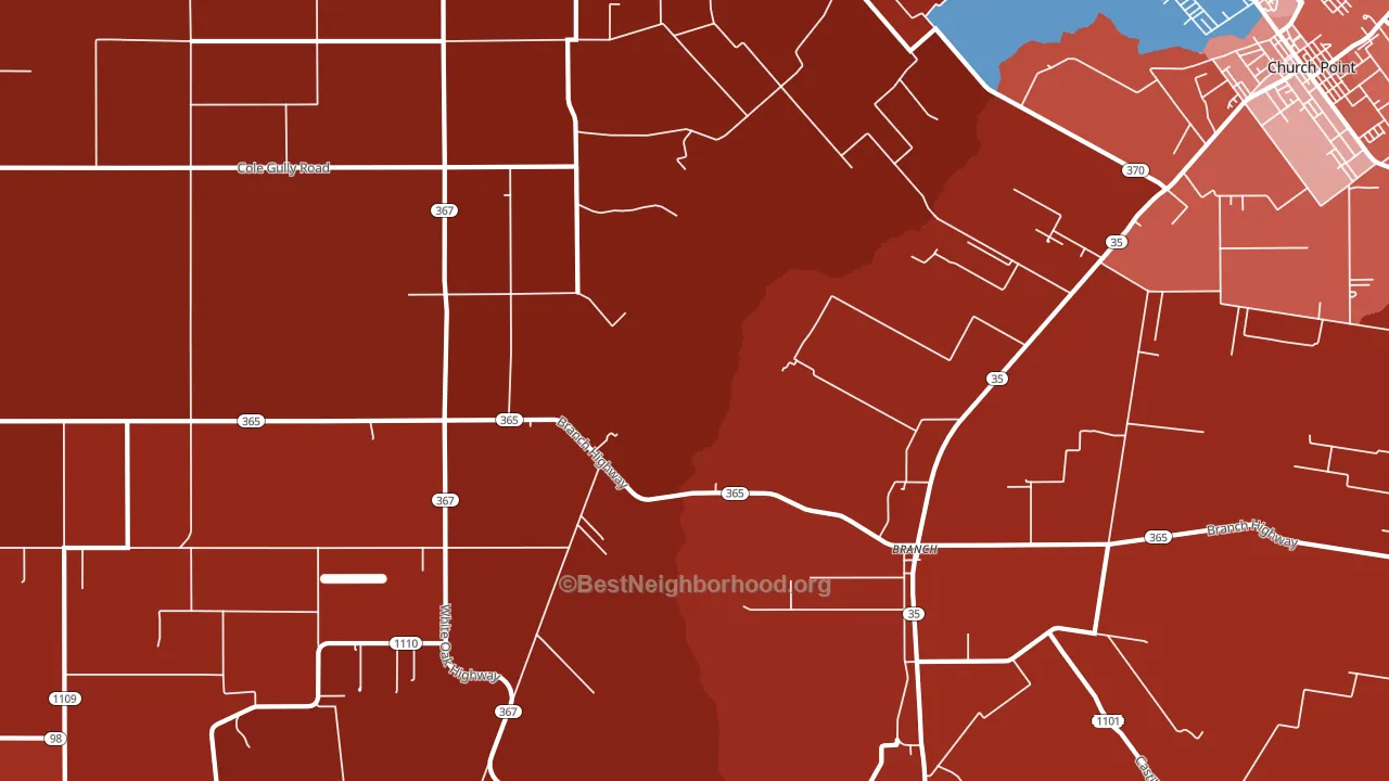 70516, LA block-group political-lean map