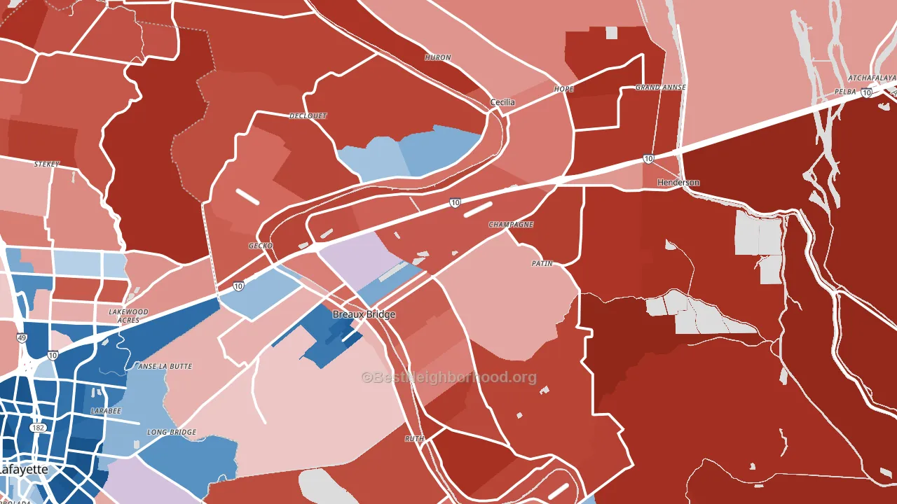 70517, LA block-group political-lean map