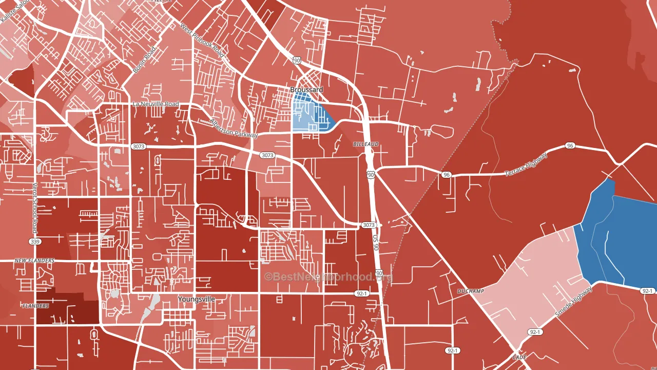 70518, LA block-group political-lean map