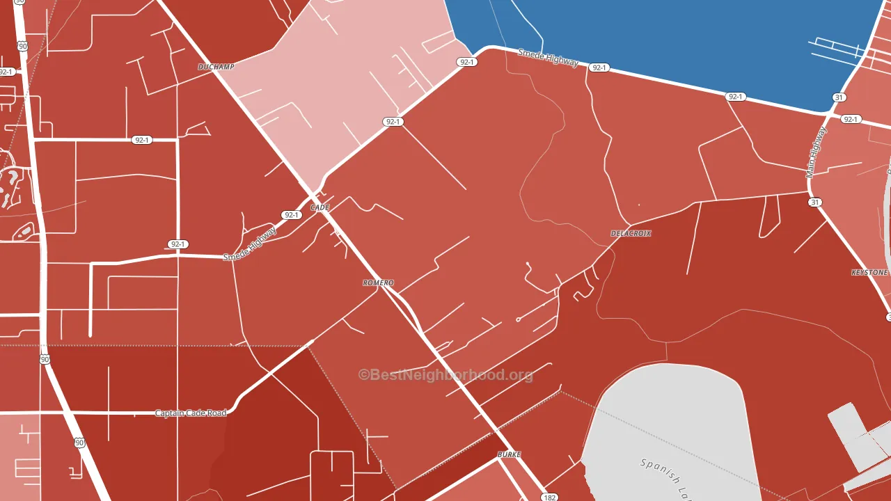 70519, LA block-group political-lean map