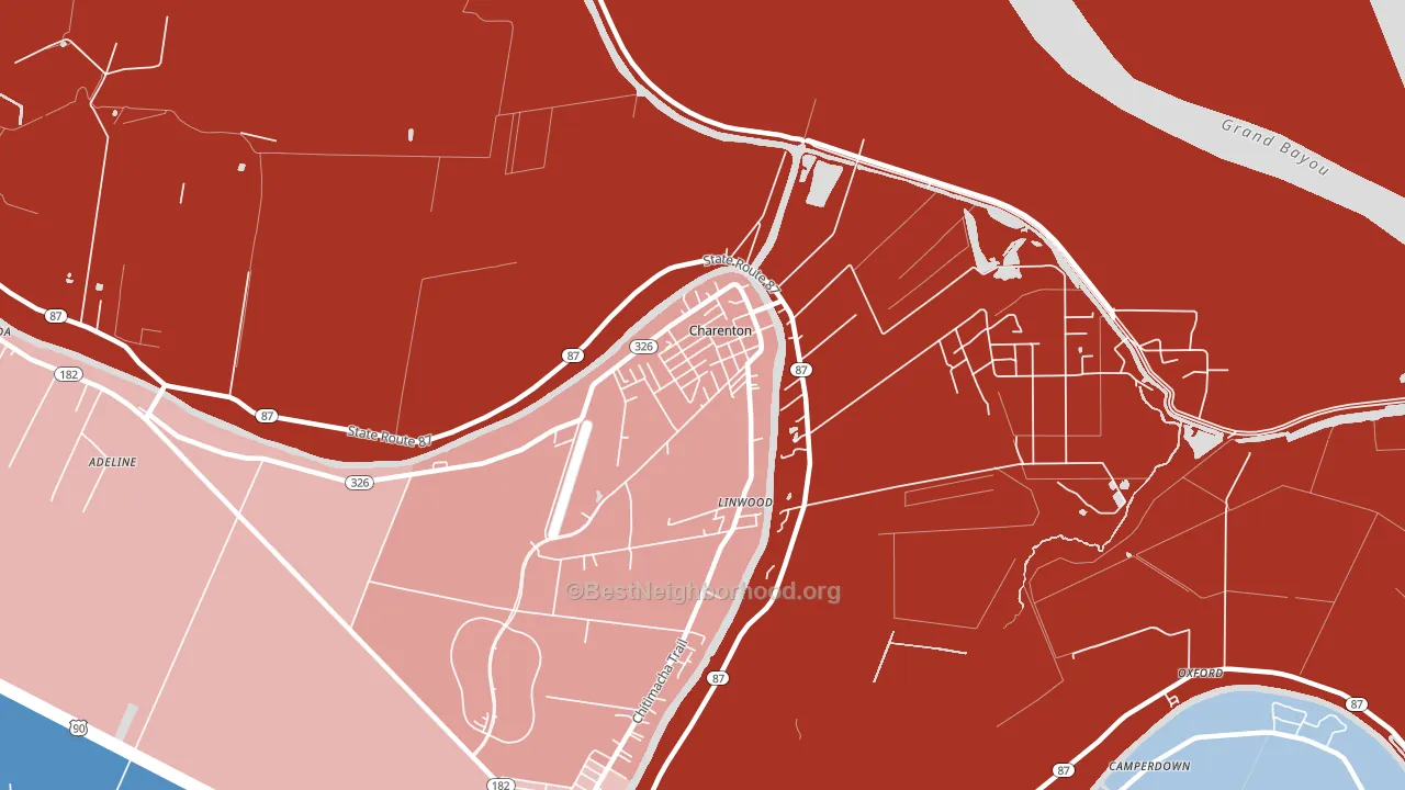 70523, LA block-group political-lean map