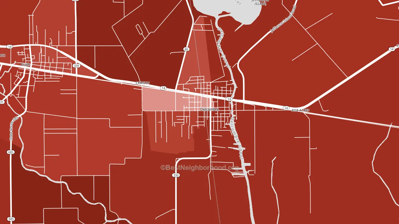70528, LA block-group political-lean map