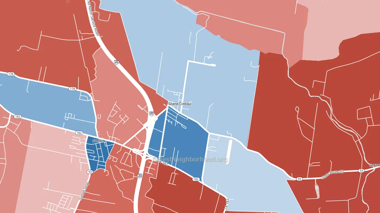 70541, LA block-group political-lean map