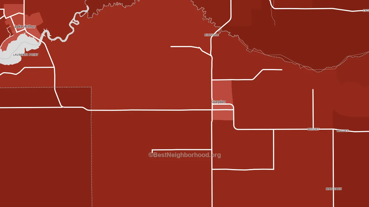70542, LA block-group political-lean map