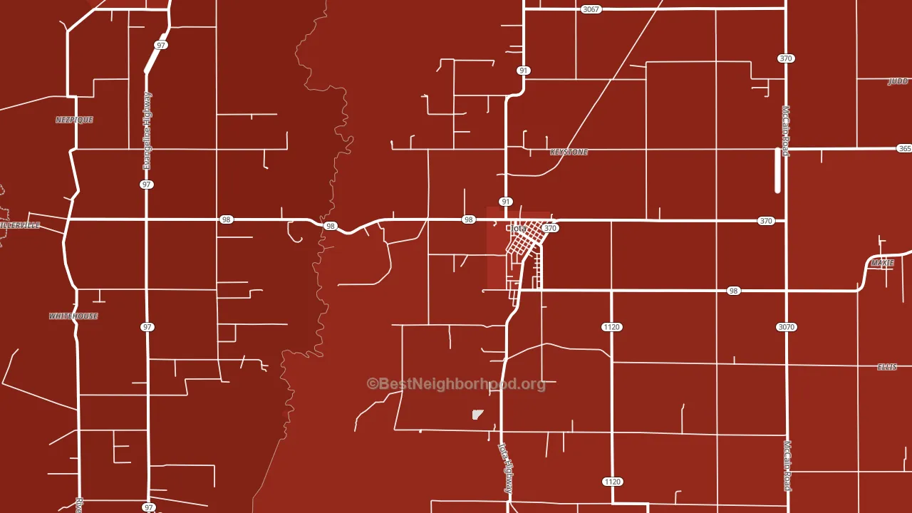 70543, LA block-group political-lean map