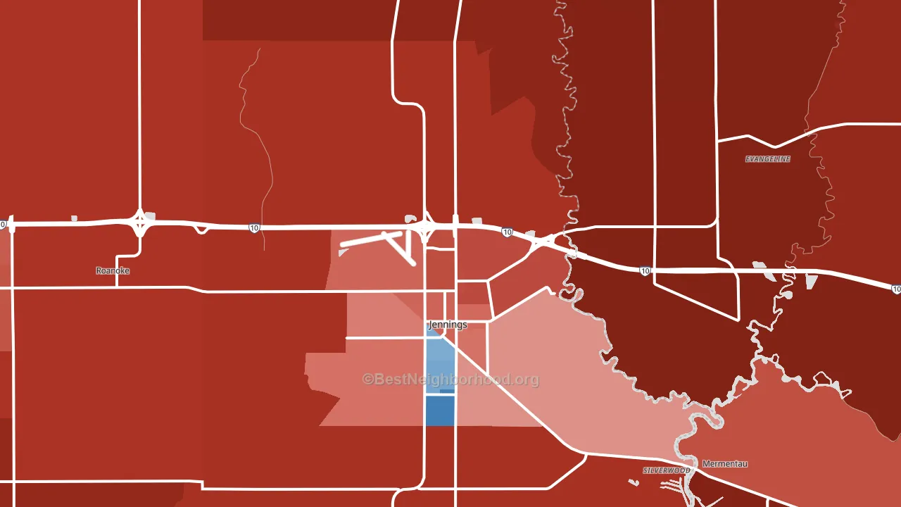 70546, LA block-group political-lean map