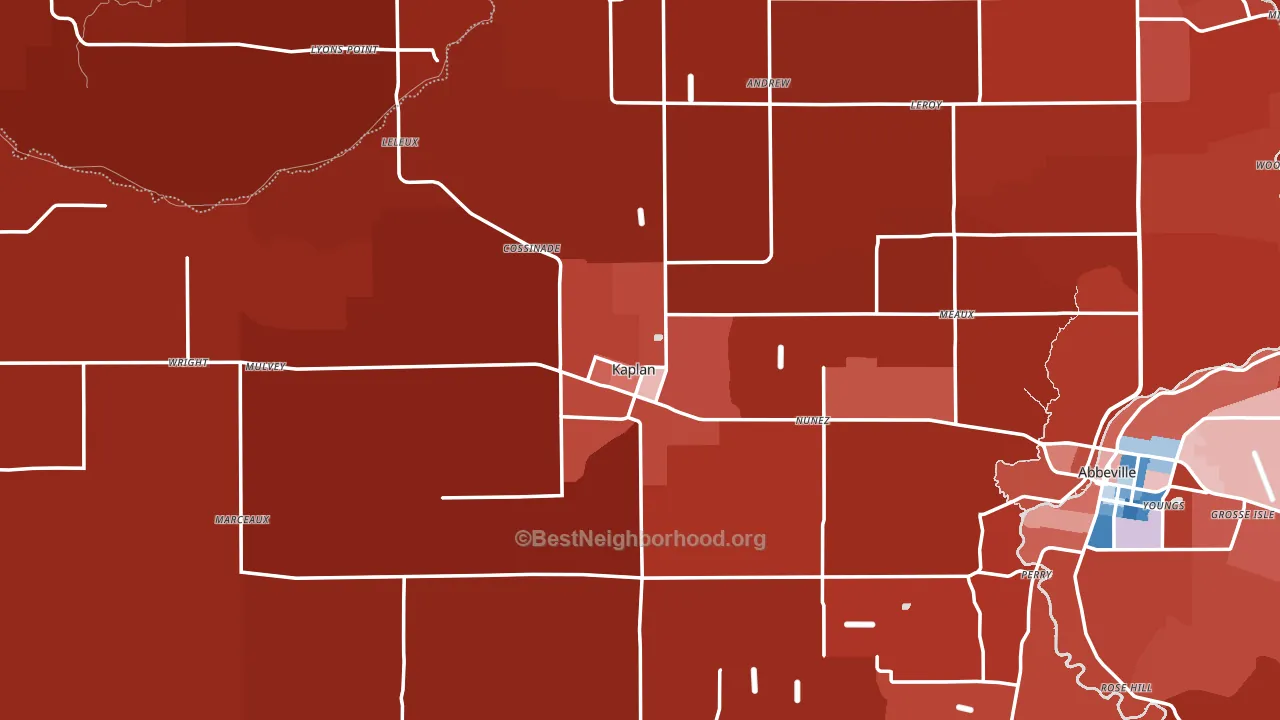70548, LA block-group political-lean map