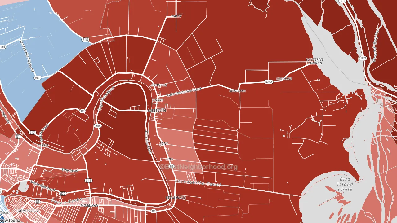 70552, LA block-group political-lean map