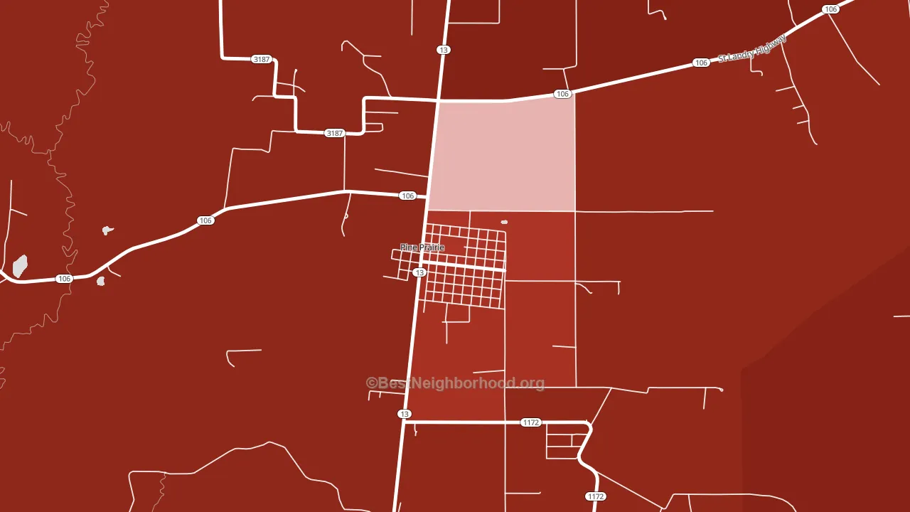 70576, LA block-group political-lean map