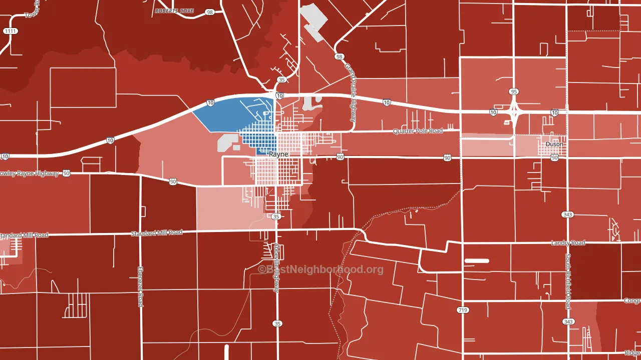 70578, LA block-group political-lean map