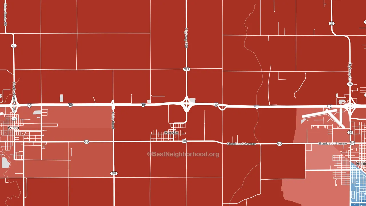 70581, LA block-group political-lean map