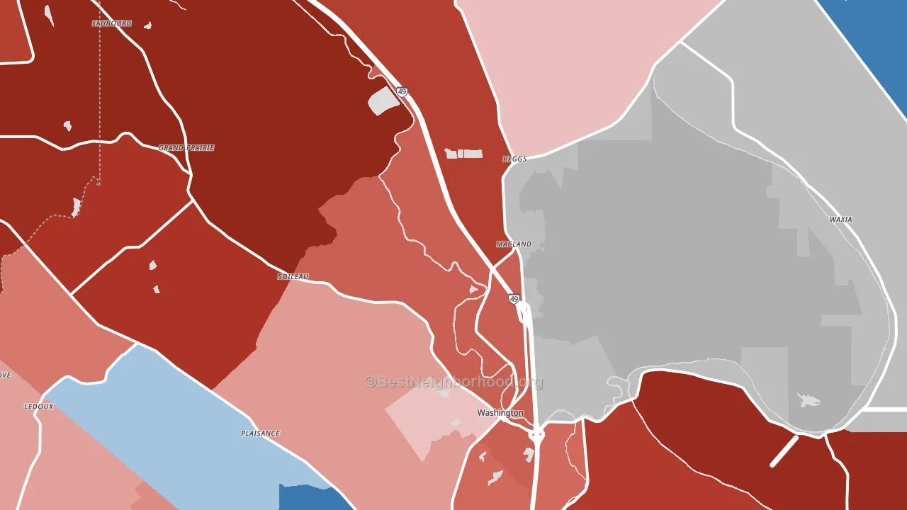 70589, LA block-group political-lean map