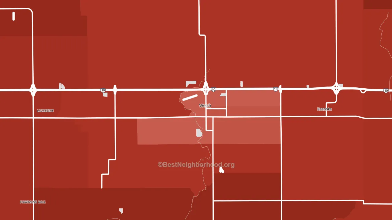 70591, LA block-group political-lean map