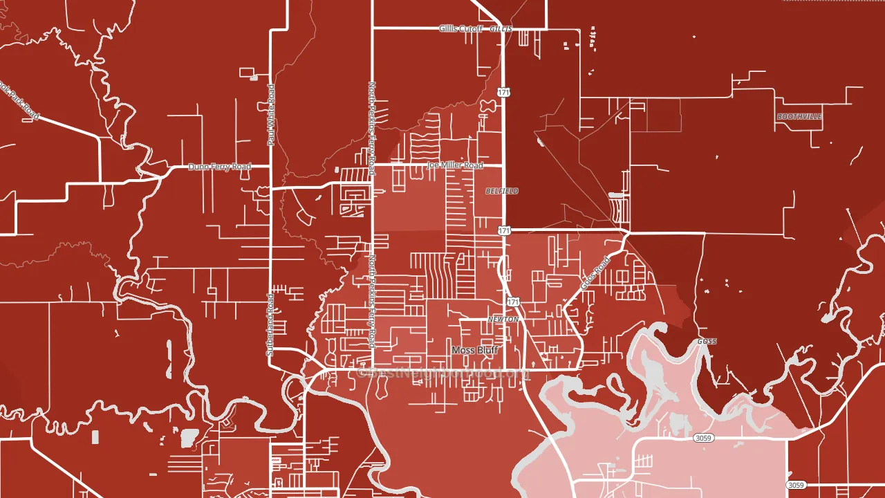 70611, LA block-group political-lean map