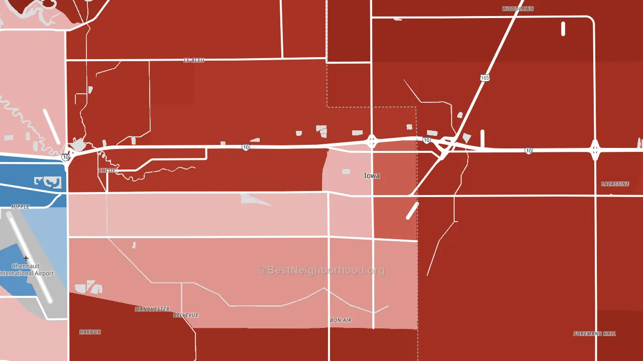 70647, LA block-group political-lean map