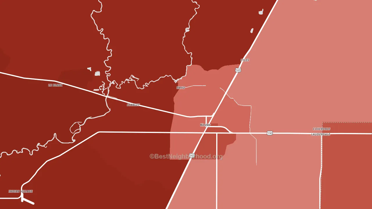 70648, LA block-group political-lean map