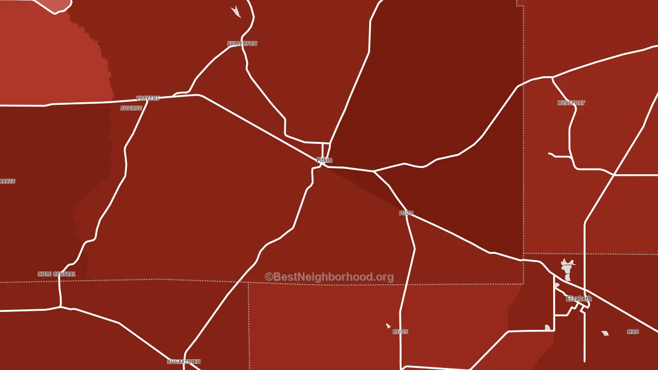 70656, LA block-group political-lean map