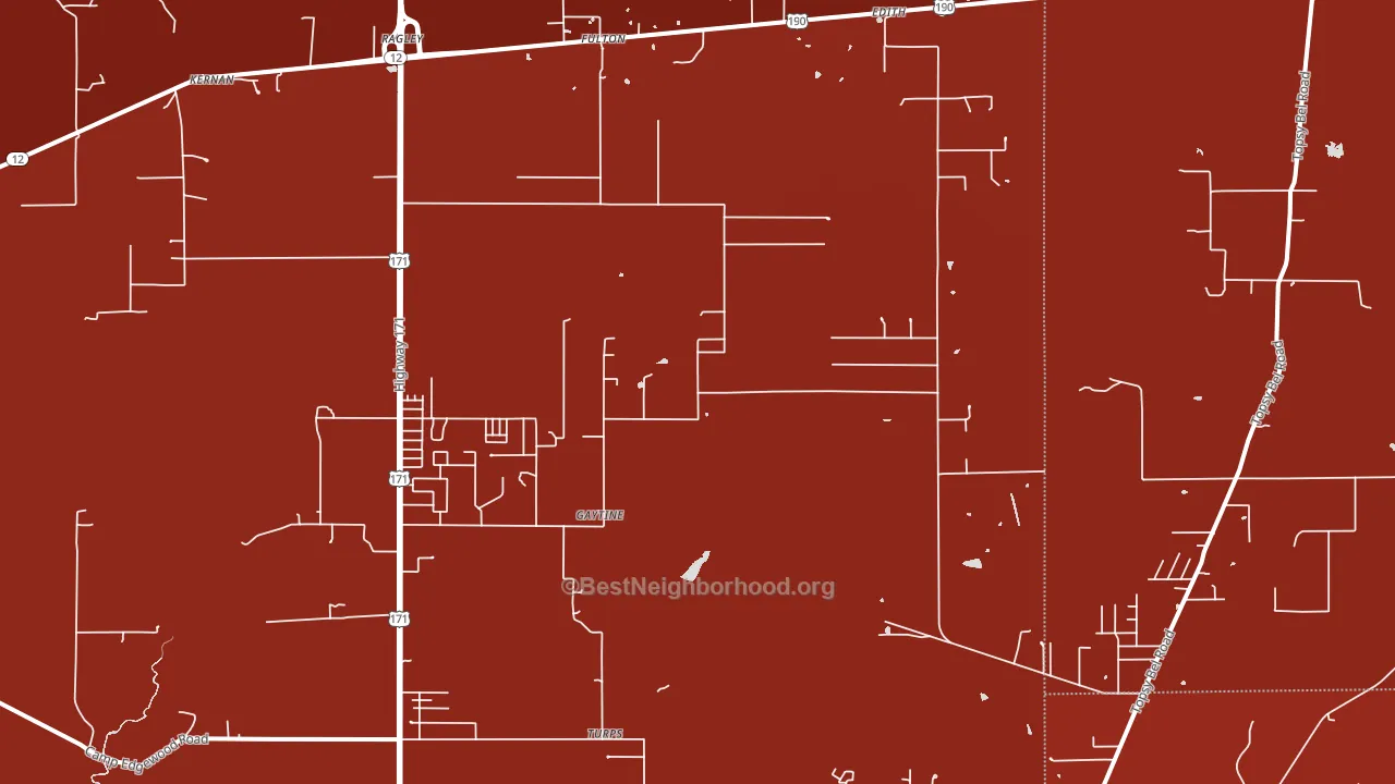 70657, LA block-group political-lean map