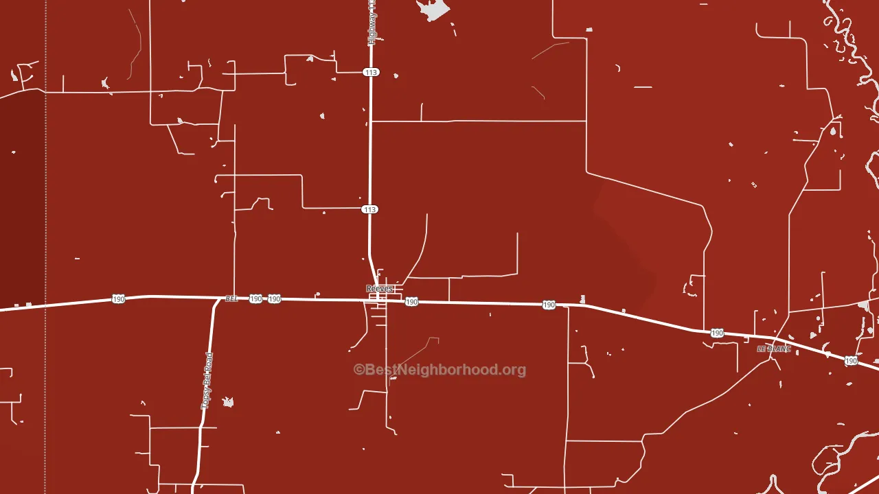70658, LA block-group political-lean map