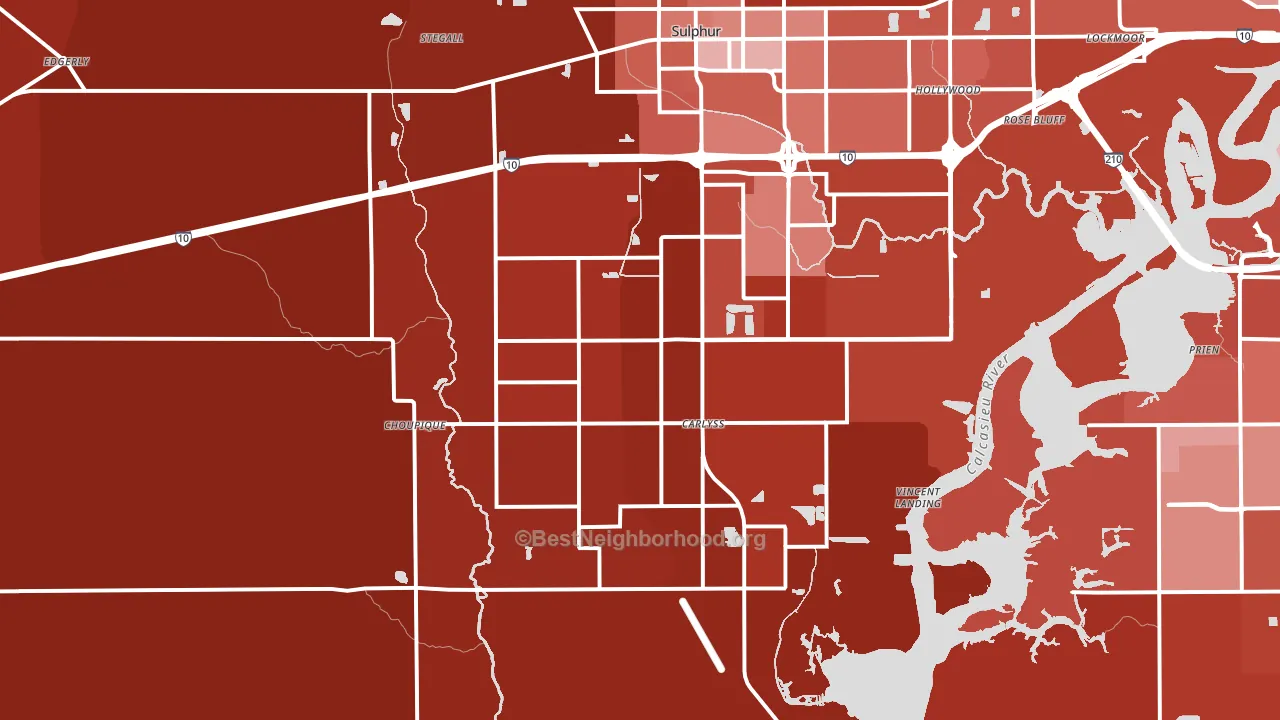 70665, LA block-group political-lean map