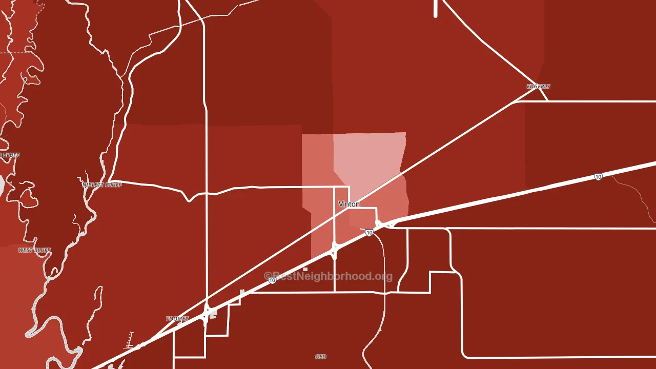 70668, LA block-group political-lean map