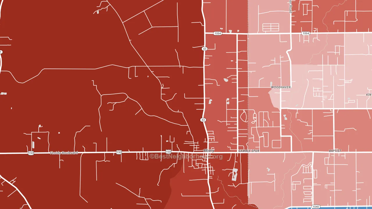 70711, LA block-group political-lean map