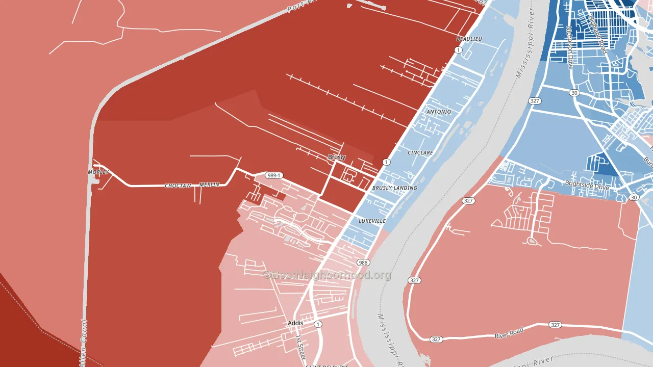 70719, LA block-group political-lean map