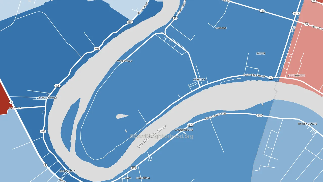 70721, LA block-group political-lean map