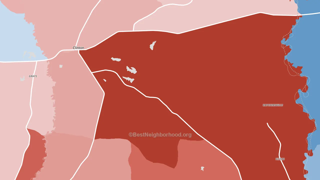70722, LA block-group political-lean map