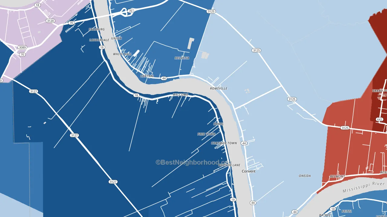 70723, LA block-group political-lean map
