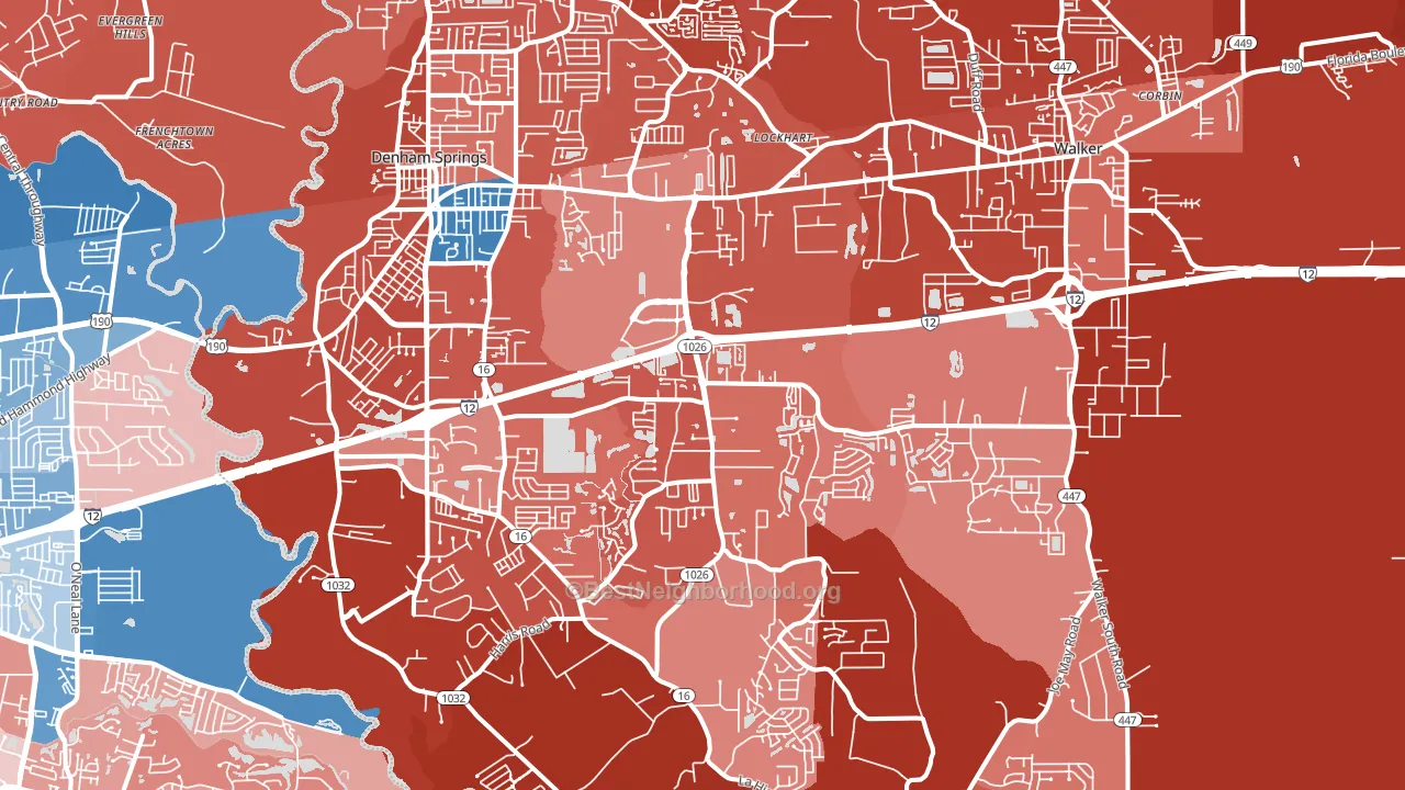 70726, LA block-group political-lean map