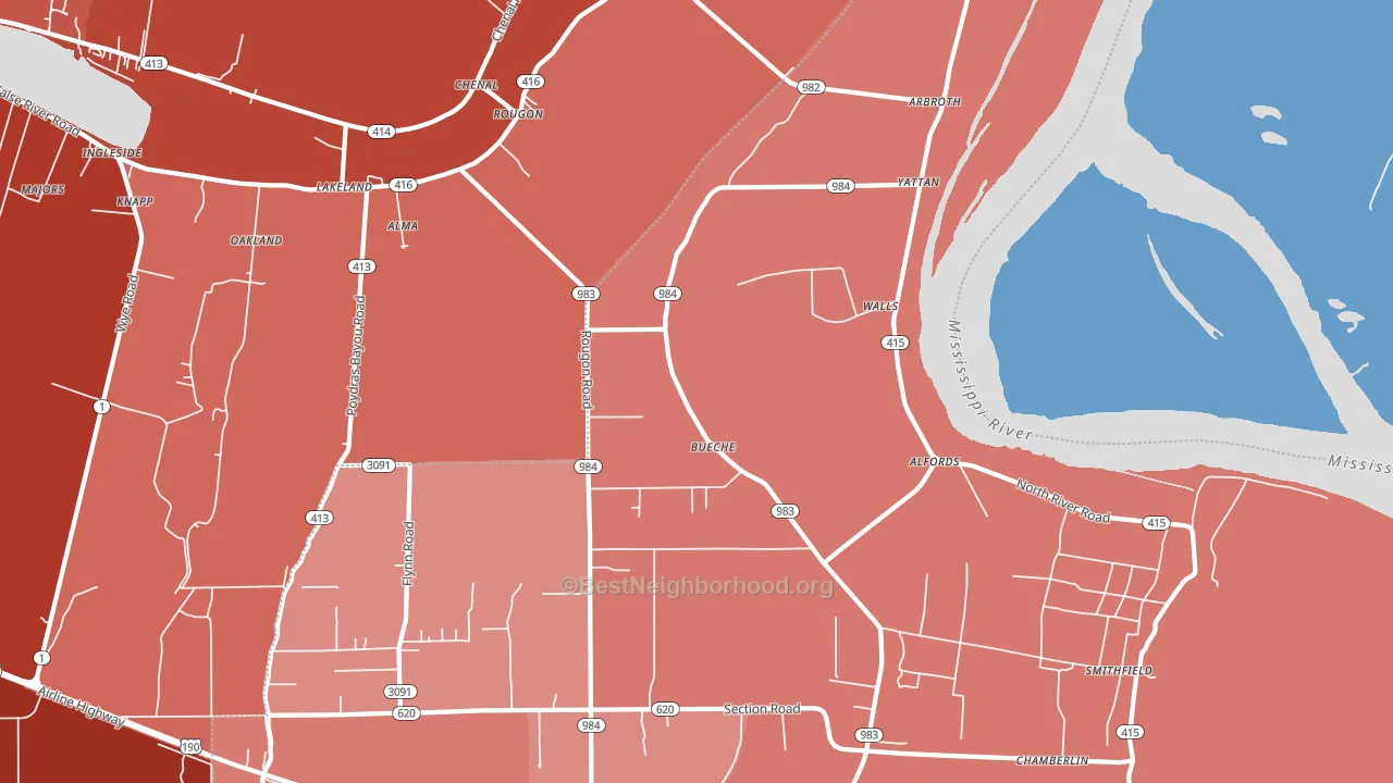 70729, LA block-group political-lean map