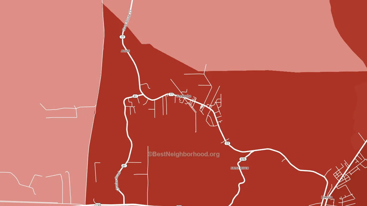 70732, LA block-group political-lean map