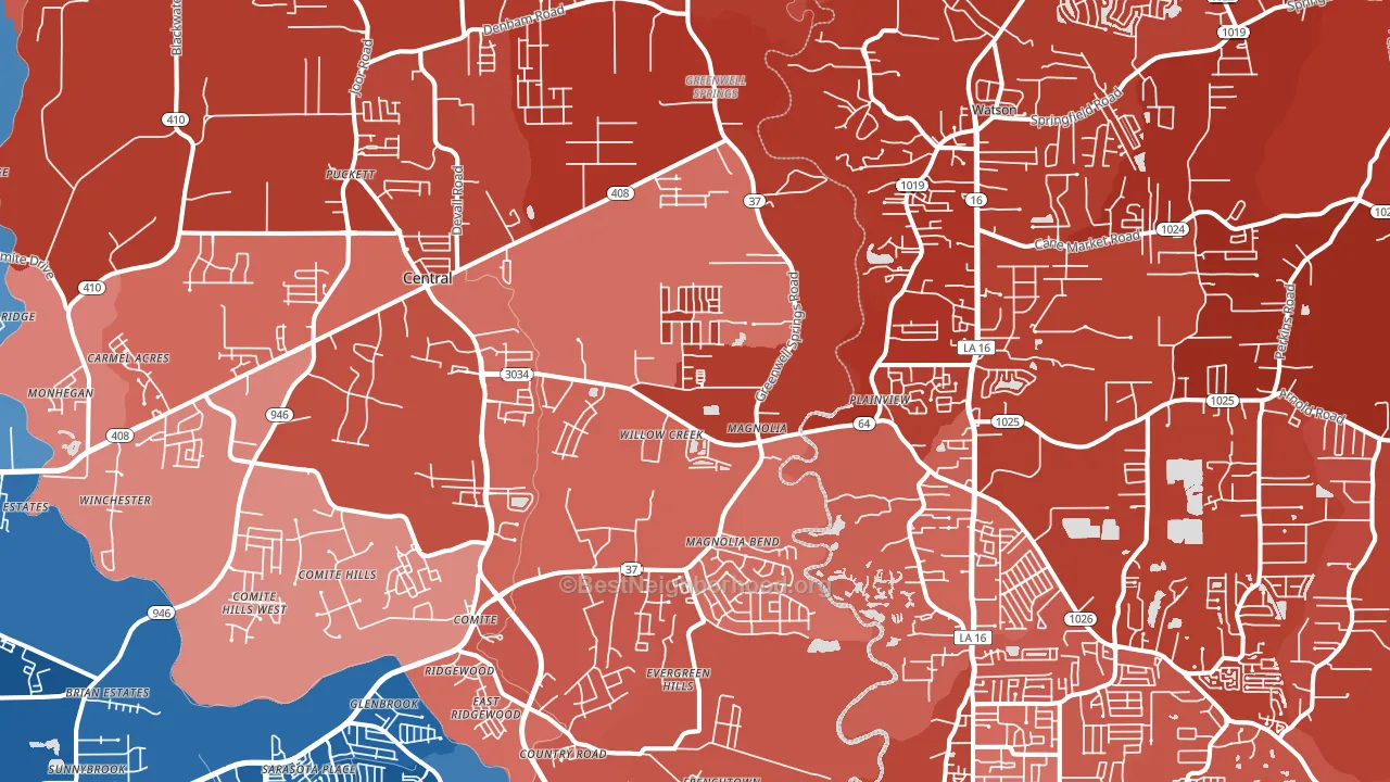 70739, LA block-group political-lean map