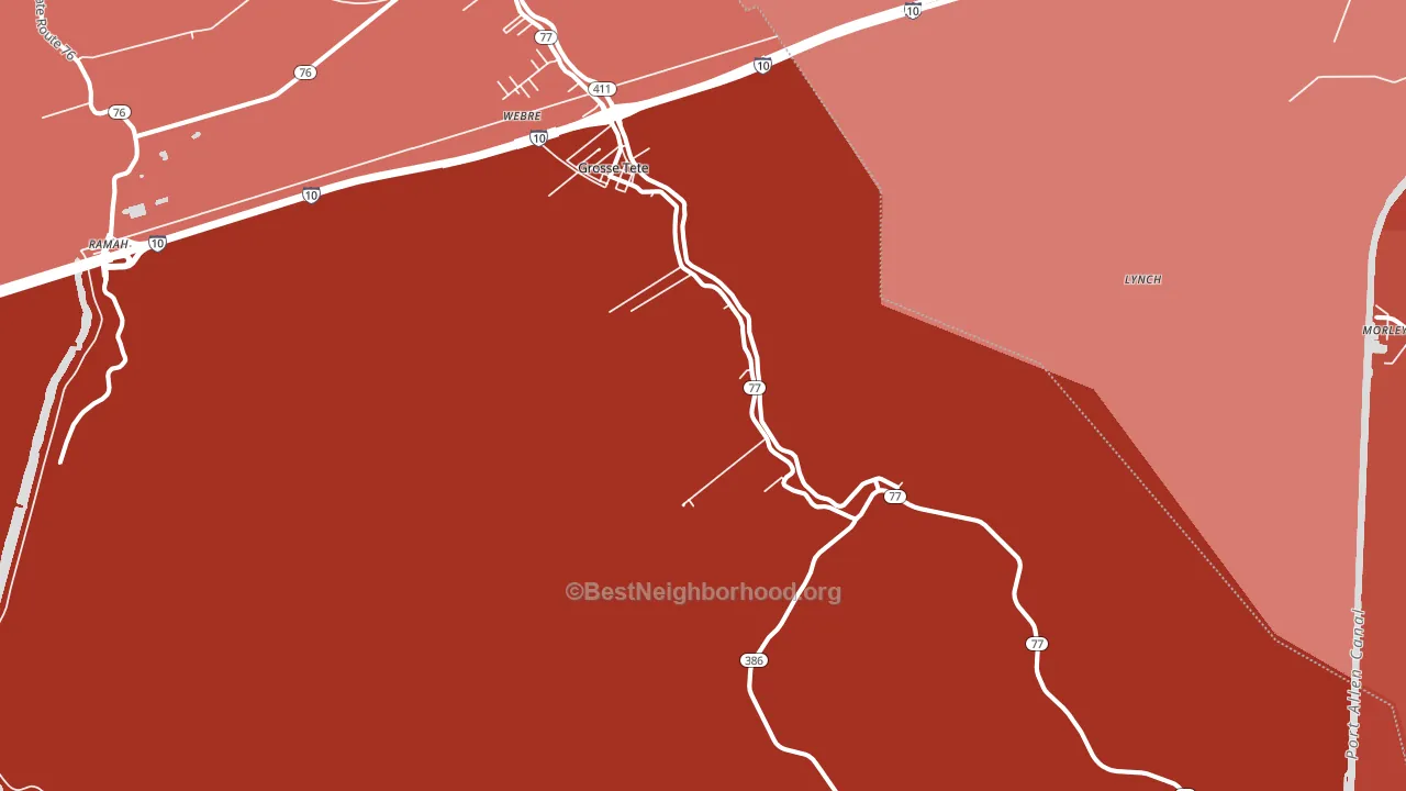 70740, LA block-group political-lean map