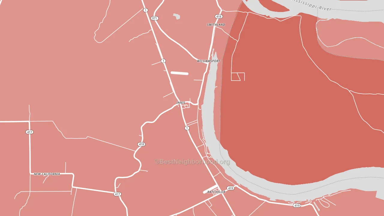 70747, LA block-group political-lean map