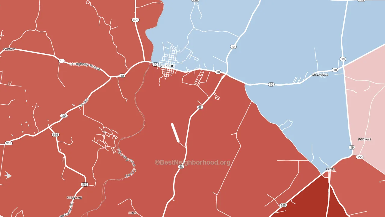 70748, LA block-group political-lean map