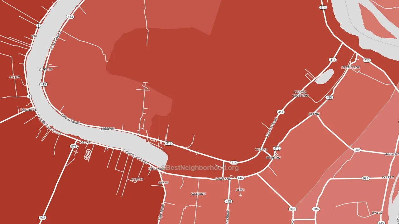 70749, LA block-group political-lean map