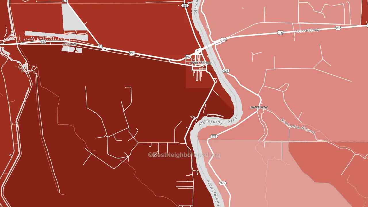 70750, LA block-group political-lean map