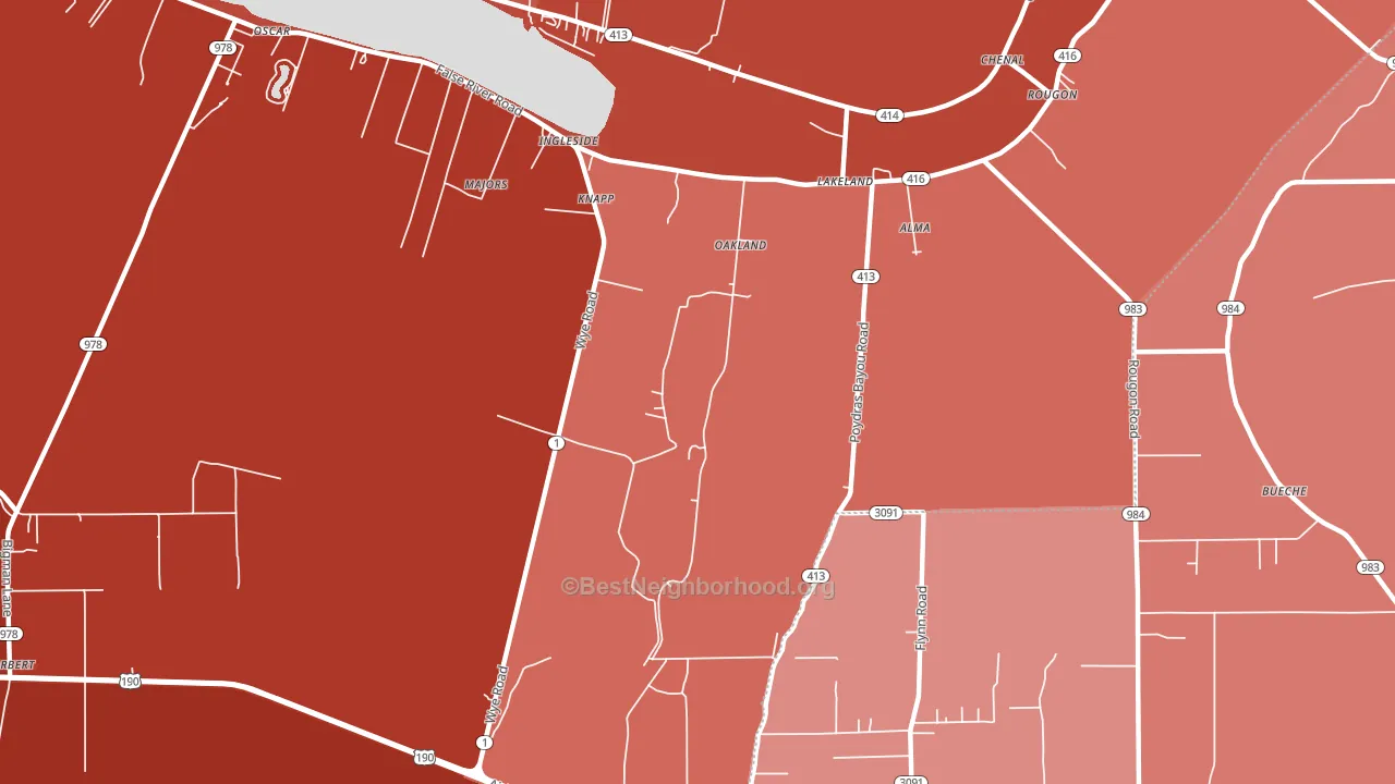 70752, LA block-group political-lean map