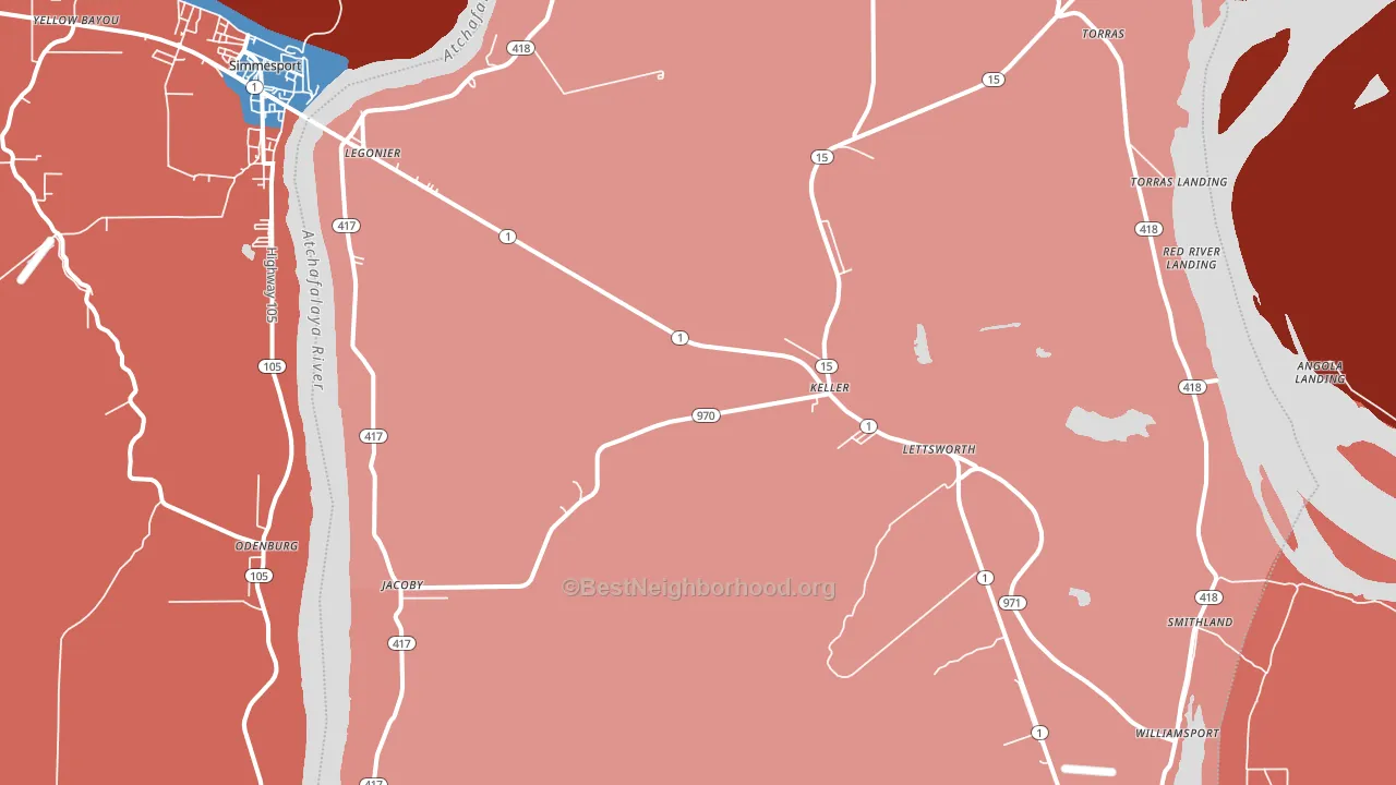 70753, LA block-group political-lean map