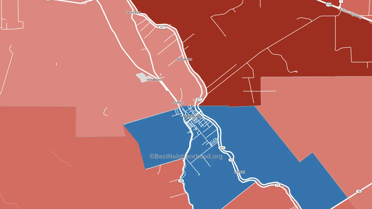 70757, LA block-group political-lean map
