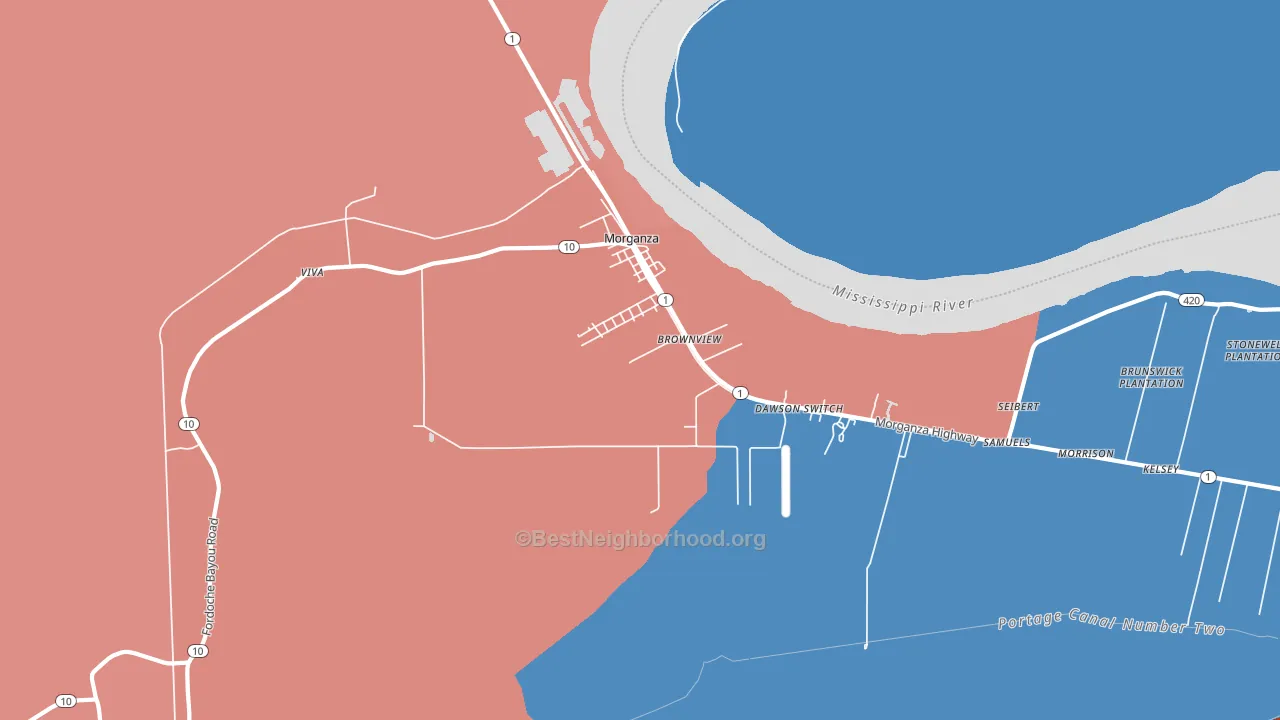 70759, LA block-group political-lean map