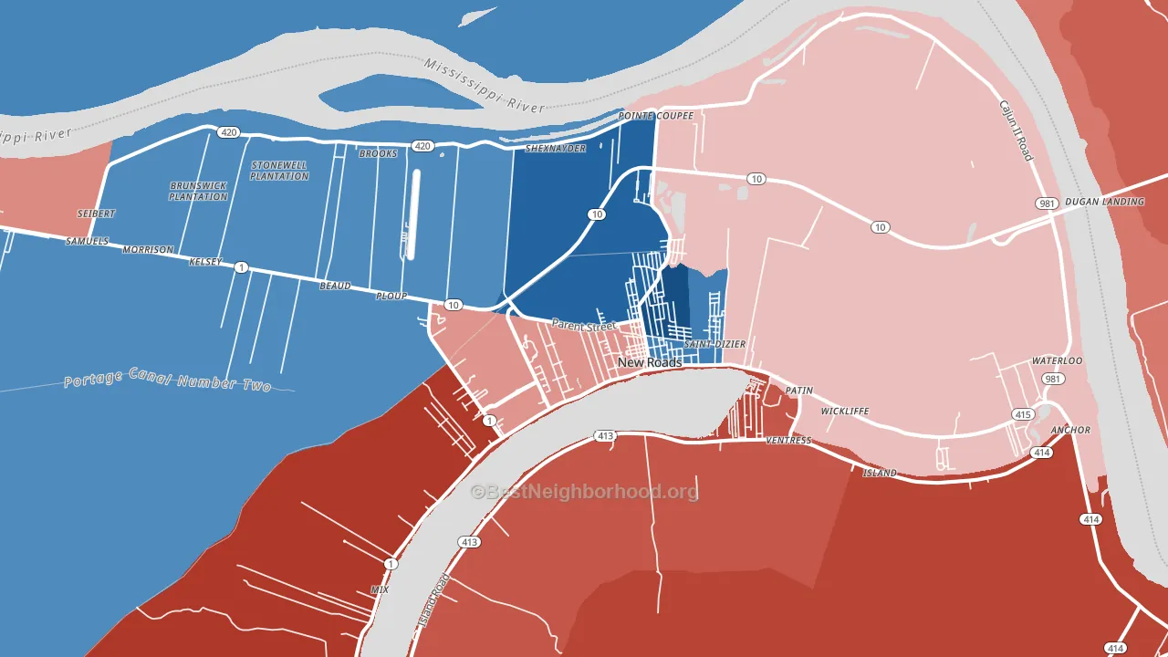 70760, LA block-group political-lean map