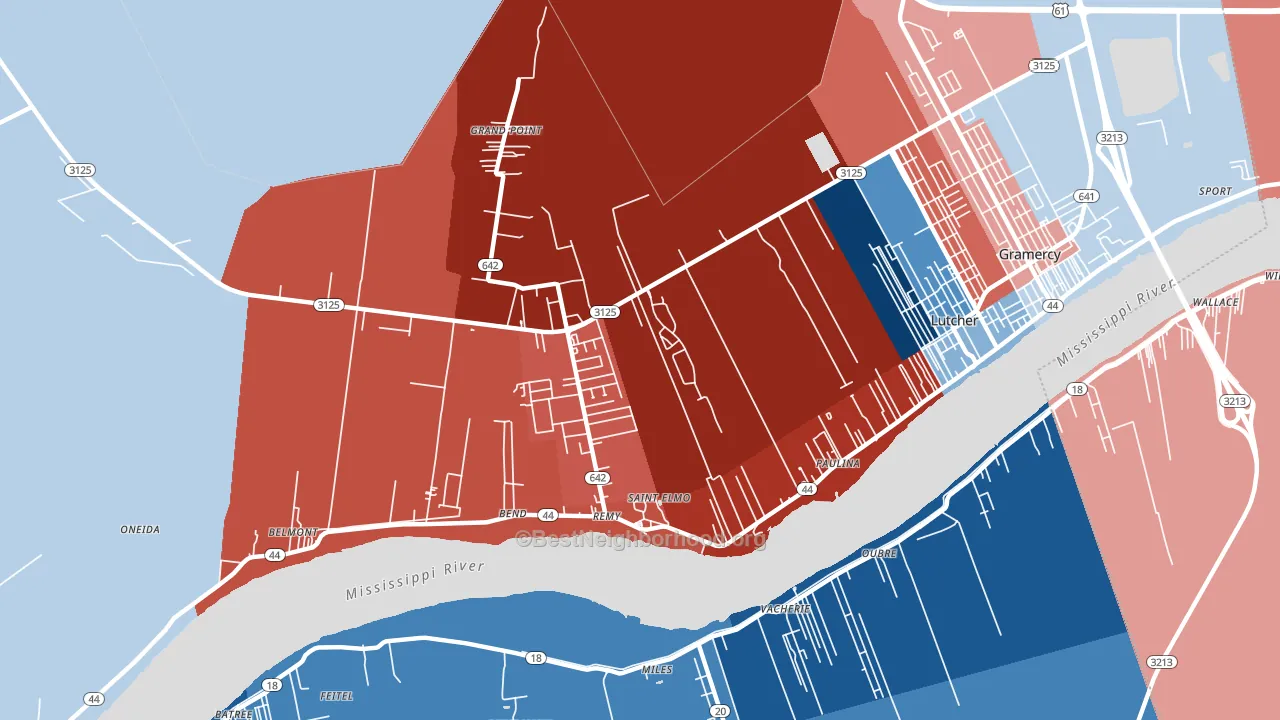 70763, LA block-group political-lean map