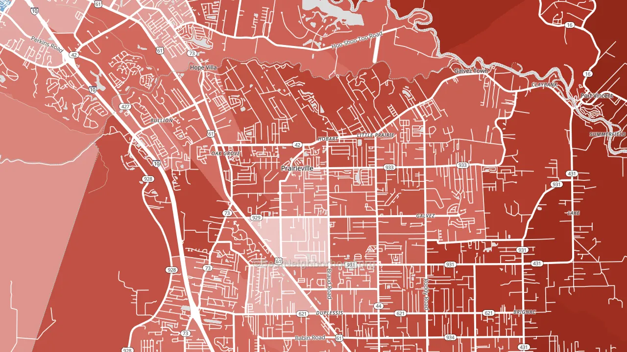70769, LA block-group political-lean map